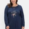 Sheego Relax-Sweatshirt In Longform Mit Floralem Druck