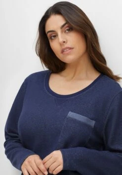 Sheego Relax-Sweatkleid Mit Kontrast-Innenseite -Sheego Verkaufe 14516501559 04GY1 02 SH