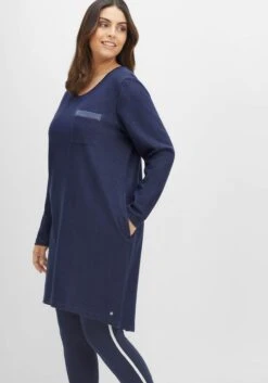 Sheego Relax-Sweatkleid Mit Kontrast-Innenseite -Sheego Verkaufe 14516501559 04GY3 02 SH