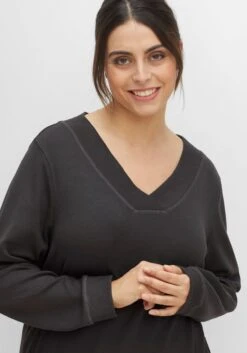 Sheego Relaxkleid Aus Interlock, Mit Tiefem V-Ausschnitt -Sheego Verkaufe 14517200105 04H8A 02 SH