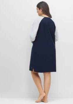 Sheego Nachthemd Mit Kontrastfarbenen Ärmeln -Sheego Verkaufe 14520300018 04HBC 02 SH