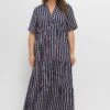 Sheego Maxikleid Mit Alloverstreifen, Weich Fließend