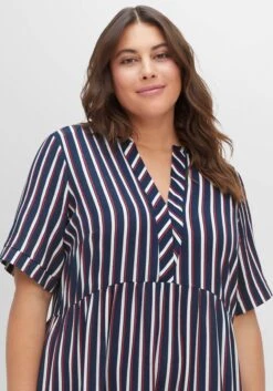 Sheego Maxikleid Mit Alloverstreifen, Weich Fließend -Sheego Verkaufe 14521102038 04H2B 02 SH