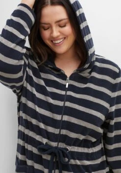 Sheego Bademantel Mit Streifen, In Leichter Frottee-Qualität -Sheego Verkaufe 14521201500 04H1Z 02 SH