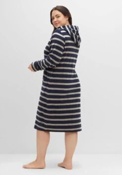 Sheego Bademantel Mit Streifen, In Leichter Frottee-Qualität -Sheego Verkaufe 14521201500 04H22 02 SH