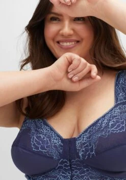 Sheego BH Ohne Bügel, Mit Kontrast-Spitze Und Verschluss Vorn -Sheego Verkaufe 14525900030 04GTX 02 SH