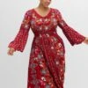 Maxikleid Im Boho-Stil, Mit Trompetenärmeln