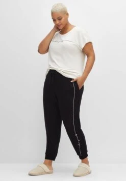 Relaxhose Mit Schriftzug, Aus Supersoftem Jersey -Sheego Verkaufe 14532800289 04H2H 02 SH