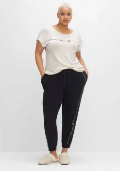 Oversized-Shirt In Feinstrick-Optik, Mit Schriftzug -Sheego Verkaufe 14534600011 04HMX 02 SH