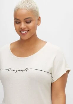 Oversized-Shirt In Feinstrick-Optik, Mit Schriftzug -Sheego Verkaufe 14534600011 04HMY 02 SH