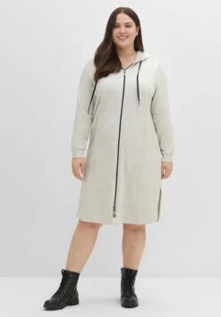 Sheego Sweatkleid Mit Kapuze Und 2-Wege-Zipper