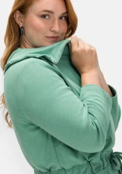 Sheego Sweatkleid Mit Großem Umlegekragen -Sheego Verkaufe 14547402096 04KFV 02 SH