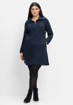 Sheego Sweatkleid Mit Troyerkragen Und Taschen