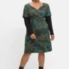Jerseykleid Im Wickelschnitt, Mit Blumendruck