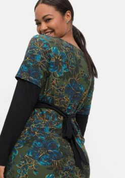 Jerseykleid Im Wickelschnitt, Mit Blumendruck -Sheego Verkaufe 14559300377 04IF1 02 SH