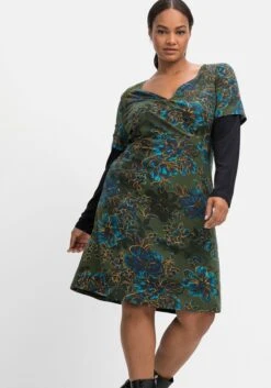 Jerseykleid Im Wickelschnitt, Mit Blumendruck -Sheego Verkaufe 14559300377 04IF3 02 SH