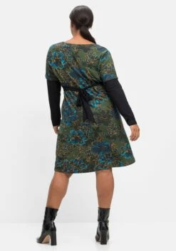 Jerseykleid Im Wickelschnitt, Mit Blumendruck -Sheego Verkaufe 14559300377 04IF6 02 SH