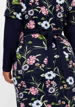 Jerseykleid Im Wickelschnitt, Mit Blumendruck -Sheego Verkaufe 14559300452 04KYR 02 SH