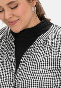 Sheego Blusenkleid Im Pepitamuster, Weit Schwingender Rock -Sheego Verkaufe 14561901491 04II2 02 SH