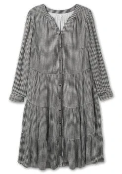 Sheego Blusenkleid Im Pepitamuster, Weit Schwingender Rock -Sheego Verkaufe 14561901491 04II3 00 SH