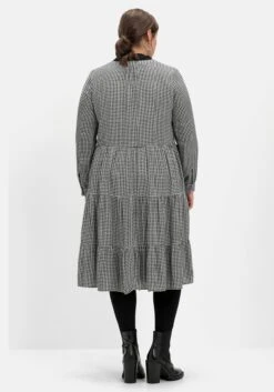 Sheego Blusenkleid Im Pepitamuster, Weit Schwingender Rock -Sheego Verkaufe 14561901491 04II7 05 SH