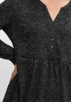 Sheego Jerseykleid In Salz-und-Pfeffer-Optik -Sheego Verkaufe 14572400289 04IWM 02 SH