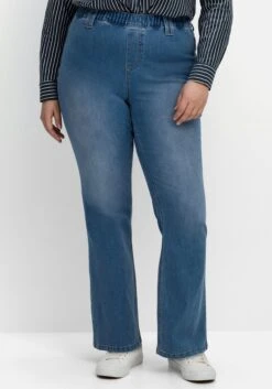 Sheego Bootcut-Jeans Mit Gummibund Und Kontrastnähten -Sheego Verkaufe 14575400053 04NA9 02 SH