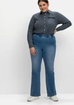 Sheego Bootcut-Jeans Mit Gummibund Und Kontrastnähten -Sheego Verkaufe 14575400053 04NAC 02 SH