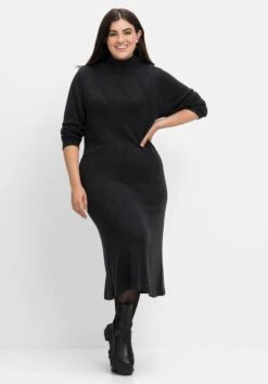 Sheego Strickkleid Mit Kaschmir Und Rautenmuster