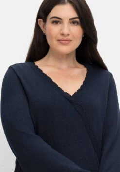 Sheego Strickkleid In Wickeloptik, Mit Trompetenärmeln -Sheego Verkaufe 14578300035 04IGP 02 SH