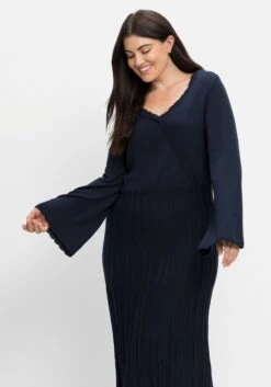 Sheego Strickkleid In Wickeloptik, Mit Trompetenärmeln -Sheego Verkaufe 14578300035 04IGR 02 SH