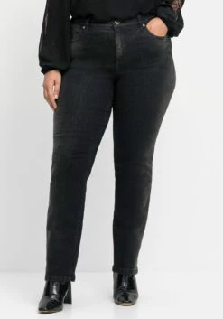 Sheego Gerade Stretch-Jeans Mit Wascheffekten