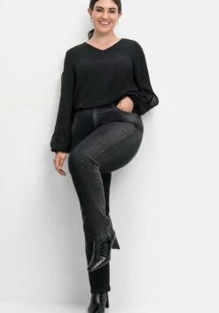 Sheego Gerade Stretch-Jeans Mit Wascheffekten -Sheego Verkaufe 14583200341 04INN 02 SH