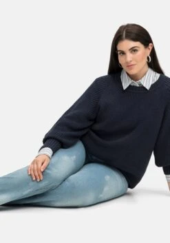 Sheego Gerade Jeans Mit Destroyed-Effekten Und Catfaces -Sheego Verkaufe 14589200327 04IV9 02 SH