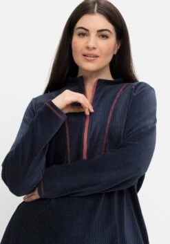 Sheego Shirtkleid In Cordoptik, Mit Kontrastnähten -Sheego Verkaufe 14589500035 04IWB 02 SH