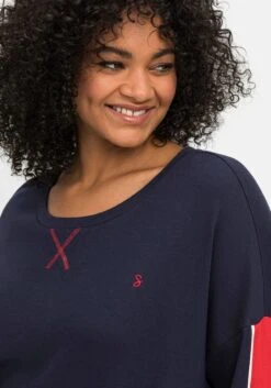 Sheego Relax-Shirtkleid Mit Taschen Und Kontraststreifen -Sheego Verkaufe 14646800018 04L5A 04 SH