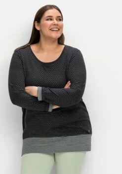 Sheego Relax-Sweatshirt In Longform Mit Breitem Saum -Sheego Verkaufe 14647100105 04KX6 02 SH