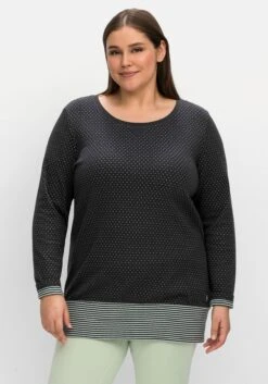 Sheego Relax-Sweatshirt In Longform Mit Breitem Saum