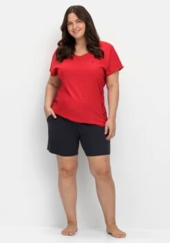 Sheego Relaxshorts Mit Kontrastdetails, Aus Weichem Interlock -Sheego Verkaufe 14647300018 04L8C 02 SH