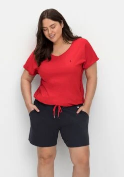 Sheego Relaxshorts Mit Kontrastdetails, Aus Weichem Interlock