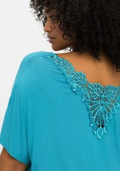Sheego Strandshirt Mit Einsatz Aus Spitze Im Nacken -Sheego Verkaufe 14652400135 04LBS 02 SH