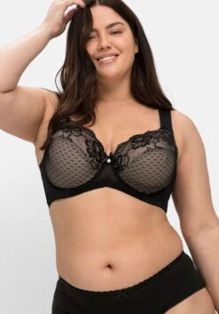 Sheego Bügel-BH Mit Spitze Und Kontrastfutter Aus Mesh -Sheego Verkaufe 14661801000 04LHX 02 SH