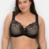 Sheego Bügel-BH Mit Spitze Und Kontrastfutter Aus Mesh