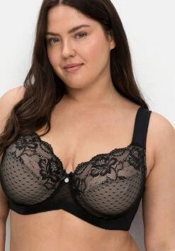 Sheego Bügel-BH Mit Spitze Und Kontrastfutter Aus Mesh -Sheego Verkaufe 14661801000 04LI2 02 SH