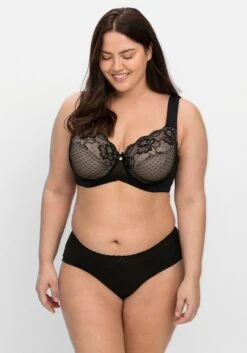 Sheego Bügel-BH Mit Spitze Und Kontrastfutter Aus Mesh -Sheego Verkaufe 14661801000 04LI4 00 SH