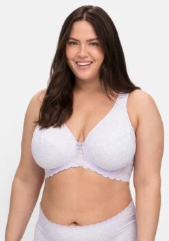 Sheego Bügel-BH Mit Blütendruck Und Jacquardspitze