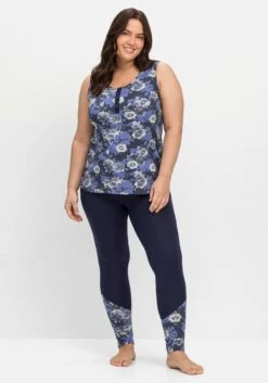 Jerseytop Mit Blumendruck Und Zierknopfleiste -Sheego Verkaufe 14669101406 04LKR 02 SH