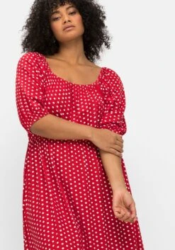 Jerseykleid Mit Punkten Und Karree-Ausschnitt -Sheego Verkaufe 14672700779 04LM2 02 SH