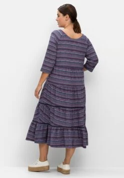 Sheego Jerseykleid Mit 3/4-Ärmeln Und Stufigen Volants -Sheego Verkaufe 14677201059 04LD2 02 SH
