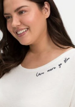 Oversized-Shirt Aus Softem Feinstrick, Mit Wordingprint -Sheego Verkaufe 14685000011 04OFO 02 SH